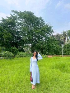 Elegant Light Blue Maxi Dress