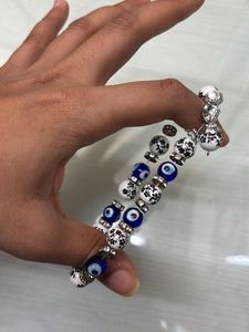 evil eye round beaded bracelet