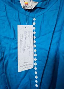 Blue Embroidered Tunic Top