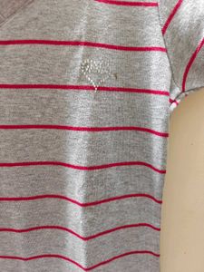 Grey Striped Top