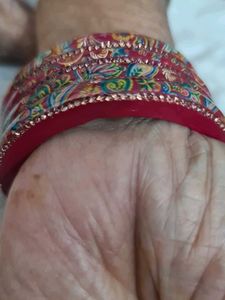 Red &amp; Gold Paisley Bangles