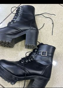 Black Platform Heel Boots