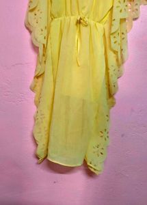 Yellow Ruffle Sleeve Top