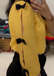 Cute Ribbon On Sleeves Top (Free Delivery)