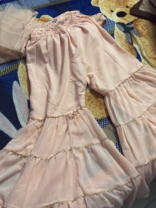 Peach Embellished Ethnic Dress