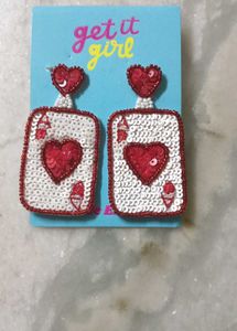Ace of Hearts Sequin Earrings