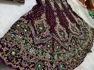 Bridal Lehenga Velvet Full Work Only Blouse Not Av