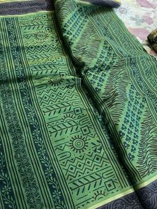 Green Printed Saree