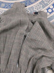 Gray Plaid Mini Dress