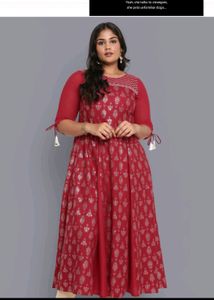 Aurelia Flared Maxi Foil Print Ethnic Dress