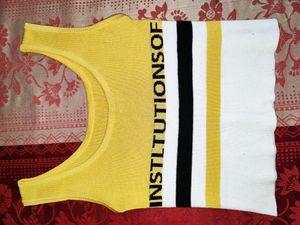 Sleeveless Yellow Crop Top