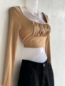 Ruched Front Long Sleeve Top