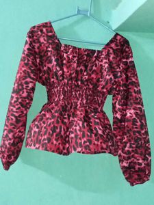 Pink & Black Animal Print Top
