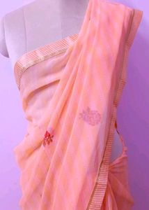 Peach Floral Saree