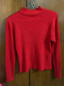 Red Knit Top