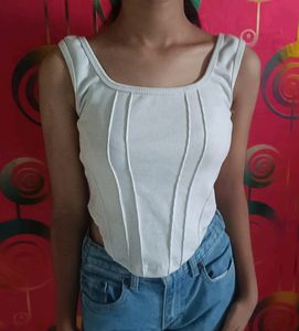 Aesthetic White Corset Top In Low Rate