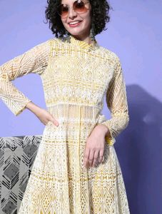 Full Embroidered Front Slit Kurta