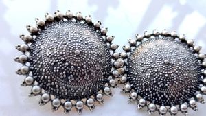 Oxidized Silver Earrings