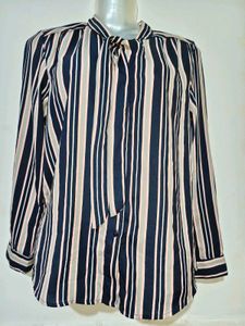 🎄Buy 1, Get 1 Free🎁Striped Blouse with Tie Neck