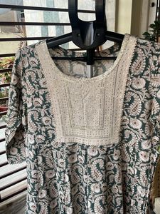Green Printed Kurta