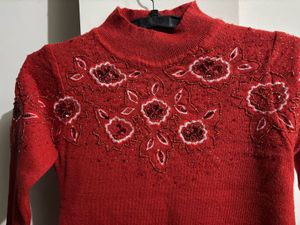 Elegant Embellished Knit Sweater