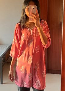 Pink Floral Kurti