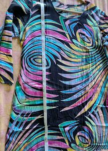 Tailored Print Pure Satin Dress