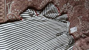Striped Ruffle Trim Top