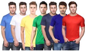 Men Solid Round Neck T shirt Pack of 7