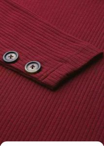Maroon Ribbed Midi Dress