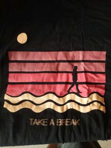 Orange Sunset - Black Tshirt XL