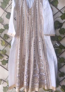 Festive White Anarkali Suit
