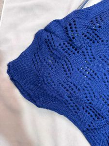 🎁Buy1 Get1 Free Crochet Blue Knit Top G