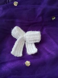 White Knitted Bow Accessory