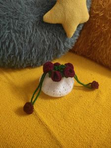 Viral Crochet Rose potli Pouch/earpodes pouch