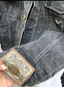 WAMPUM grey black  denim jacket
