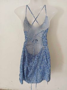 Blue Floral Mini Dress