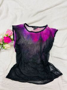 Vjntage Floral Mesh Top