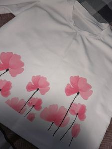 Meesho White floral Crop Top