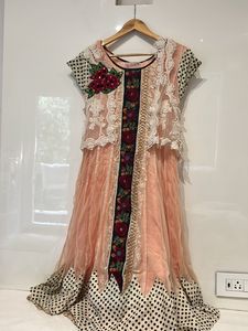 Ethnic Dress With Attached Crotia Jacket