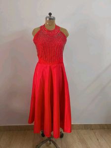 Red Embellished Gown