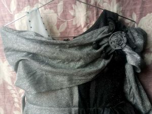 Silver and Black Prom Dress