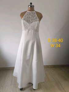 White Lace Halter Dress