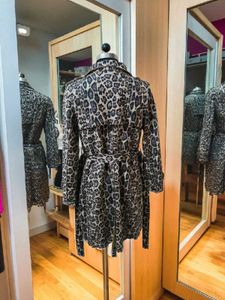 Leopard Print Trench Coat ⚫