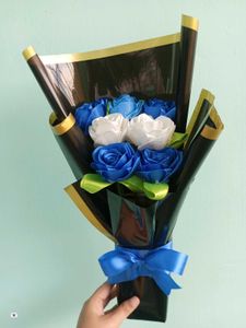 Blue & White Rose Bouquet