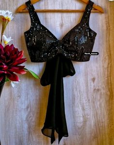 Sequence Knotted Black Made To Order Blouse