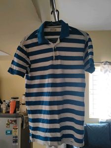 Sky Blue And White Polo T Shirt