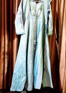 Party Wear Silk Flared Designer Gown Size 44 Inche