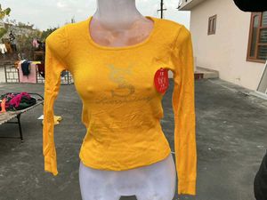 combo of Yellow Long Sleeve Top