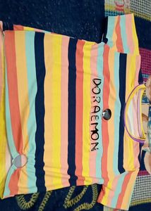 Doraemon Striped T-shirt